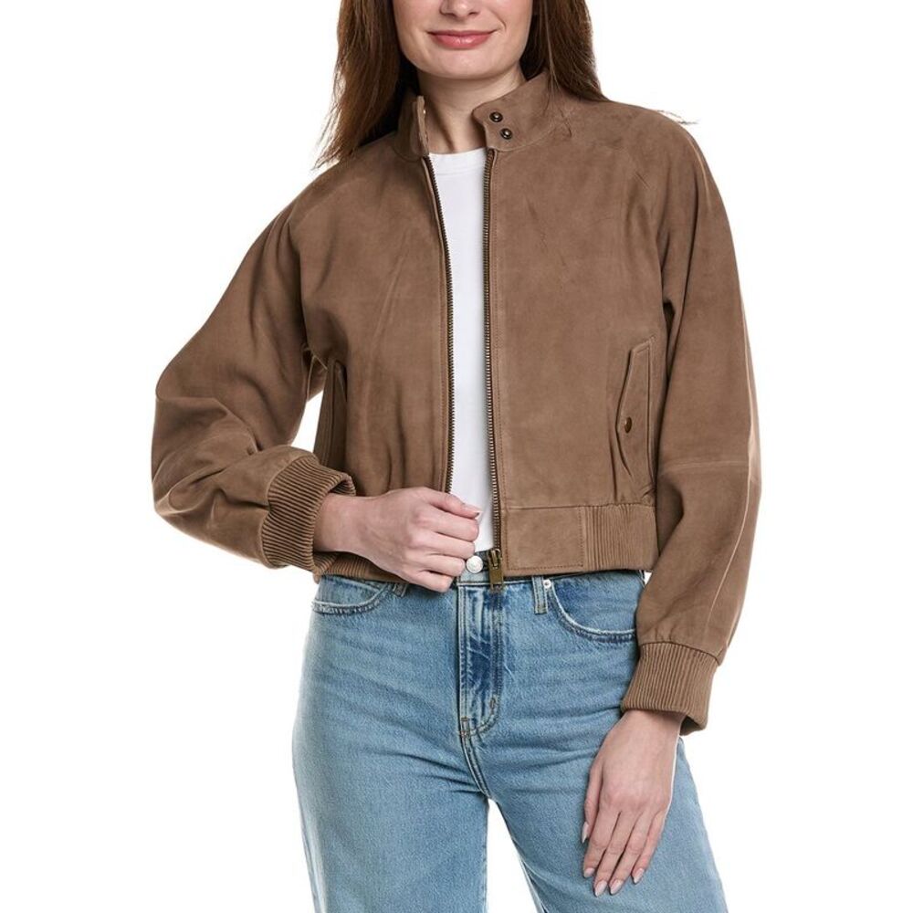 Walter Baker Womens Bowie Suede Jacket, Brown